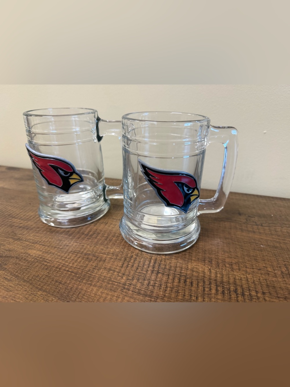 Arizona Cardinals Red Logo Glass Beer Mugs - Set of 2
